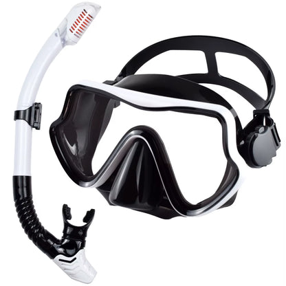 Scuba Diving Mask Snorkel Set for Adults Tempered Glass Professional Panoramic Snorkeling Gear Swimming Training Snorkel Kit