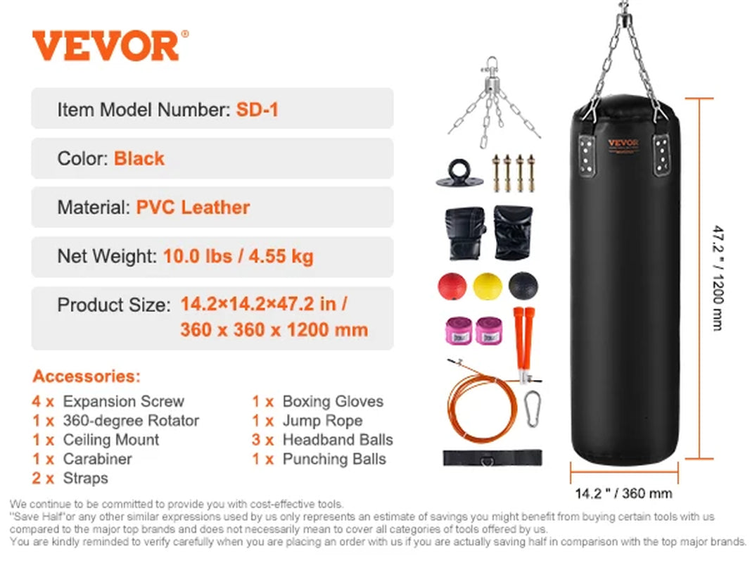 Punching Bag for Adults Hanging Boxing Bag for MMA Karate Judo Muay Thai Kickboxing Boxing Home Gym Training (Unfilled)