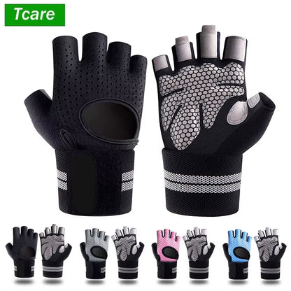 1 Pair Dumbbell Gloves Men Women Weightlifting Crossfit Bodybuilding Workout Sport Gym Training Gloves Non-Slip Wrist Protector