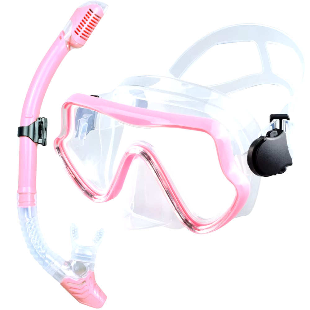 Scuba Diving Mask Snorkel Set for Adults Tempered Glass Professional Panoramic Snorkeling Gear Swimming Training Snorkel Kit