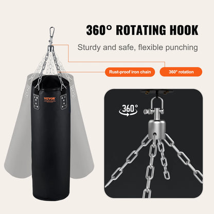 Punching Bag for Adults Hanging Boxing Bag for MMA Karate Judo Muay Thai Kickboxing Boxing Home Gym Training (Unfilled)