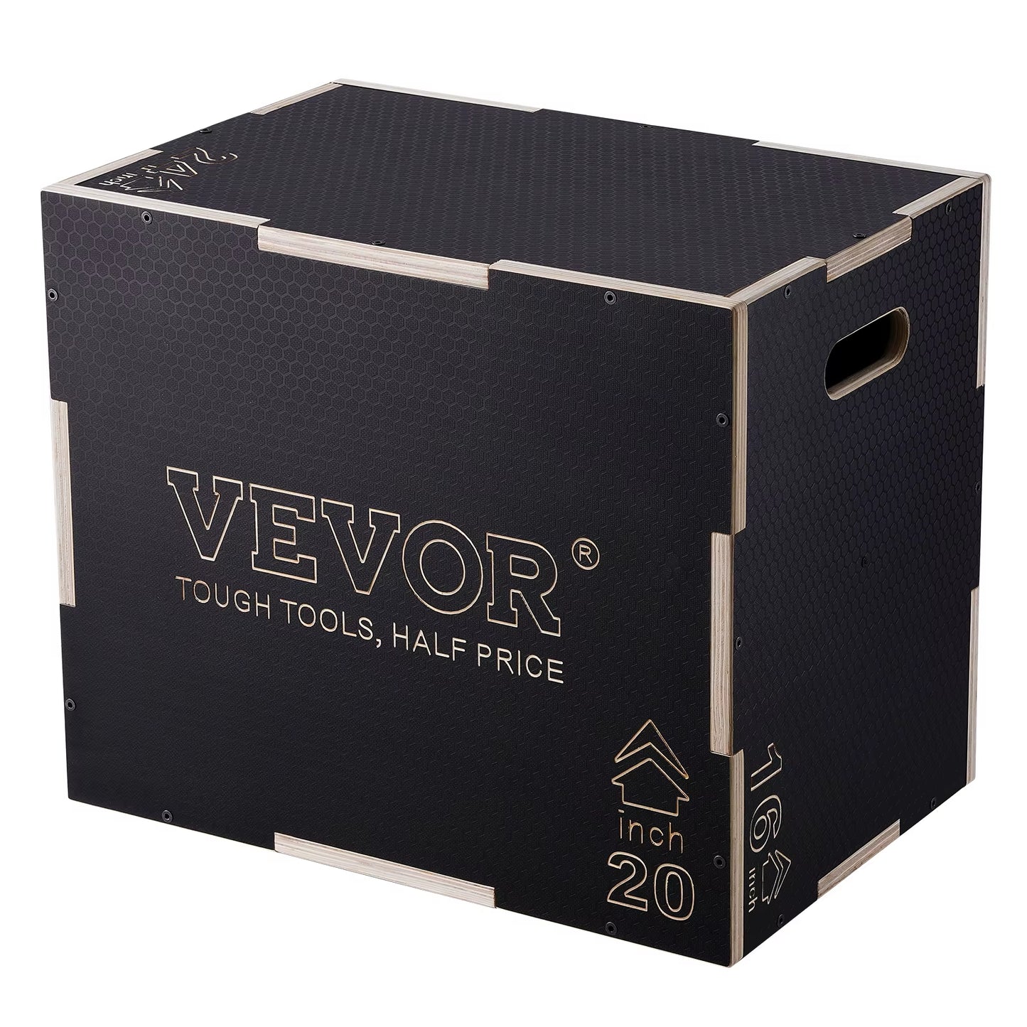 VEVOR 3 in 1 Plyometric Jump Box Wooden Plyo Box Platform & Jumping Agility Box Anti-Slip Fitness Exercise Step Up
