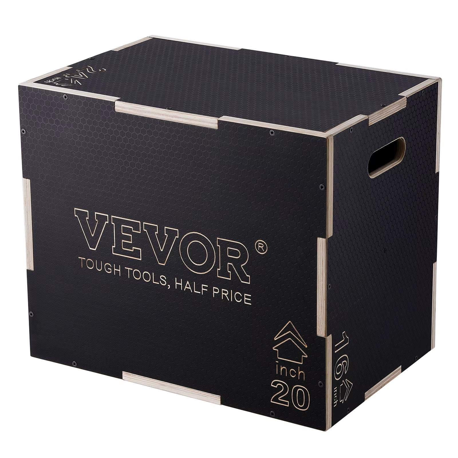 VEVOR 3 in 1 Plyometric Jump Box Wooden Plyo Box Platform & Jumping Agility Box Anti-Slip Fitness Exercise Step Up
