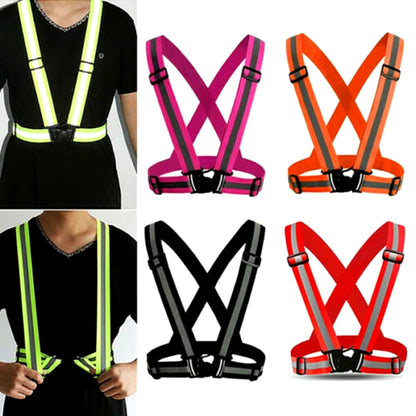 Highlight Reflective Straps Night Running Riding Clothing Vest Adjustable Safety Vest Elastic Band for Adults and Children