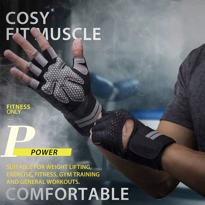 1 Pair Dumbbell Gloves Men Women Weightlifting Crossfit Bodybuilding Workout Sport Gym Training Gloves Non-Slip Wrist Protector