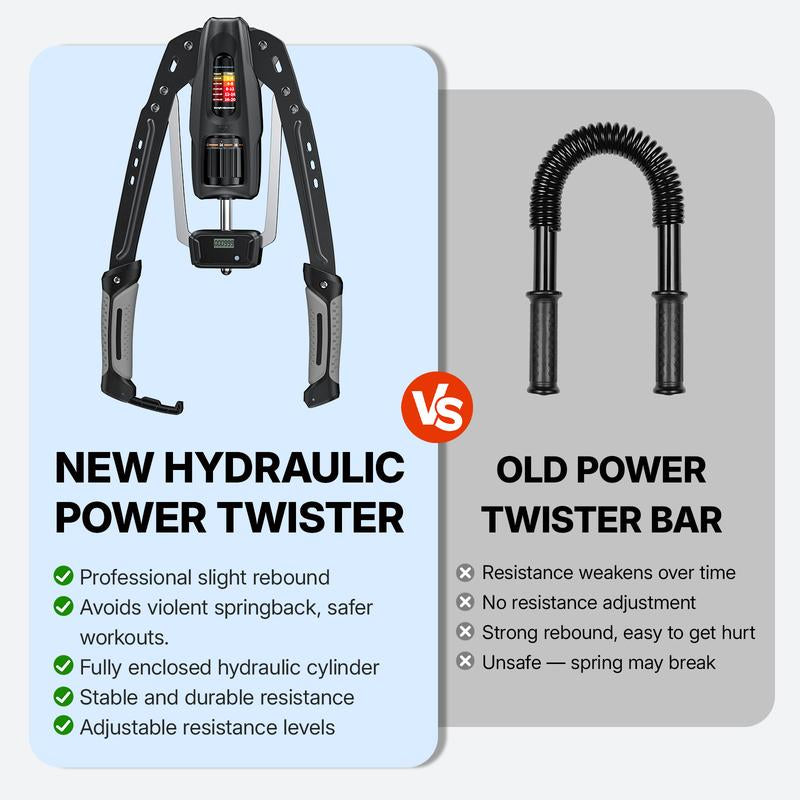 Merach Hydraulic Arm Trainer with Counter, 22-440Lbs Adjustable Chest Expander for Home Gym, Arm & Shoulder Strength Training Equipment