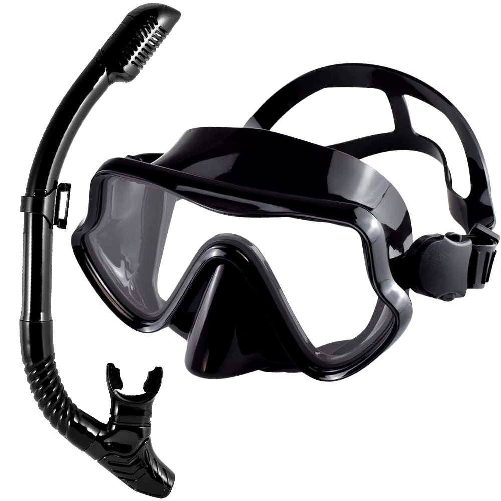 Scuba Diving Mask Snorkel Set for Adults Tempered Glass Professional Panoramic Snorkeling Gear Swimming Training Snorkel Kit