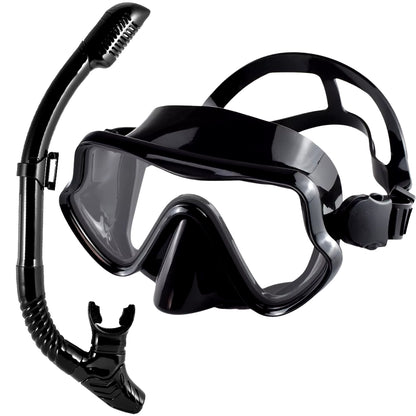 Scuba Diving Mask Snorkel Set for Adults Tempered Glass Professional Panoramic Snorkeling Gear Swimming Training Snorkel Kit
